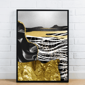 Gold And Black Abstract Modern Art