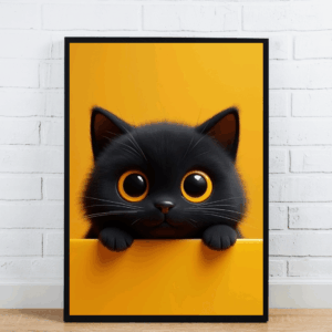 Cute Black Cat With Big Eyes