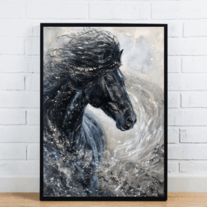 Horse With Flowing Mane Painting