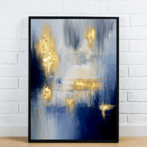Blue And Gold Abstract Painting