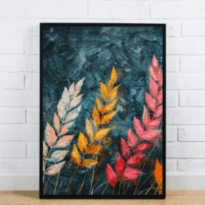 Colorful Leaves On Dark Background