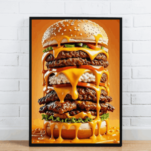 Giant Cheeseburger Dripping Cheese