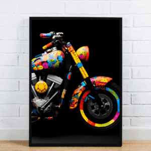 Colorful Painted Motorcycle Artwork