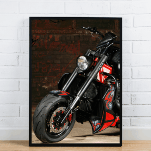 Red Custom Motorcycle Art