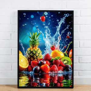 Colorful Fruit Splash with Pineapple and Berries