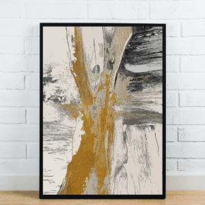 Modern Abstract Gold Brush Art
