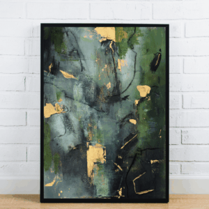 Abstract Green And Gold Wall Art