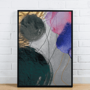 Abstract Art With Gold and Watercolor