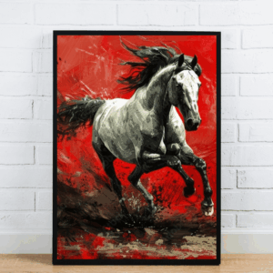 Galloping Horse on Red
